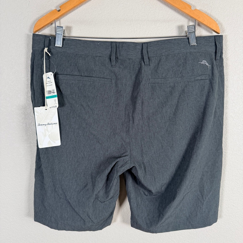 Tommy Bahama Double Eagle Short Mens 35 Heather Grey Performance Stretch NEW